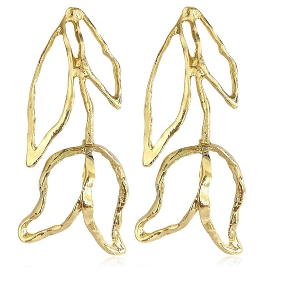Zara Tulip Gold Drop Earrings - Picture 2 of 6
